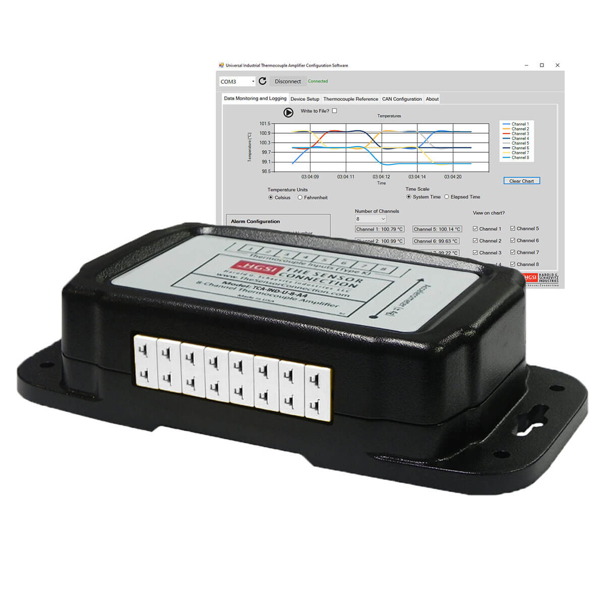 8channel EGT Probe Amplifier Signal Conditioner Module With 0 To 5 VDC